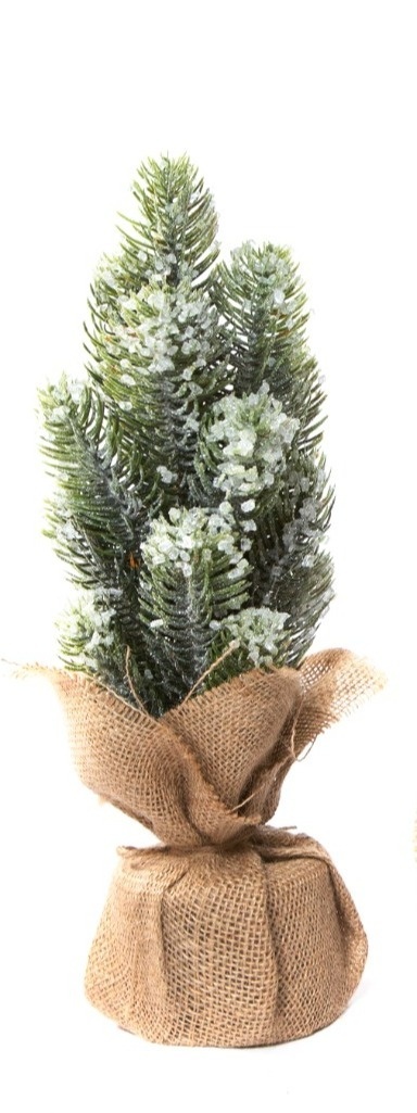 Choinka PE DELUXE "szkło" 35cm w worku jutowym (DC2053)L-20%