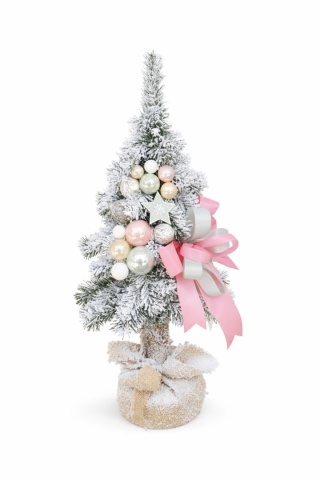 Choinka na kołeczku dekorowana śnieżona 50cm FELICITA (CHK-D-SG-50-FE)
