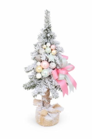 Choinka na kołeczku dekorowana śnieżona 65cm FELICITA (CHK-D-SG-65-FE)