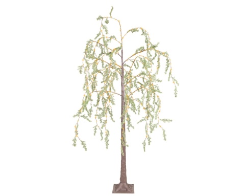 150 cm green tree with glitter, warm white LEDs (360 count) with flashing effect and timer (491015)