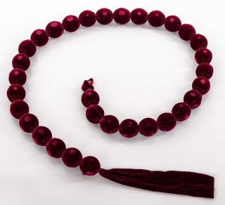 Girlanda z bombek 6cm burgund welur (186222)