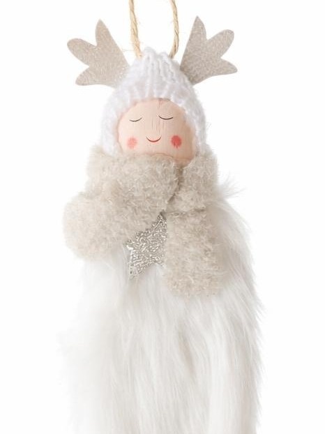 Zawieszka wróżka 20cm futerko z dzwoneczkami (SM20005) -30%