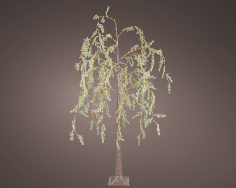 150 cm green tree with glitter, warm white LEDs (360 count) with flashing effect and timer (491015)
