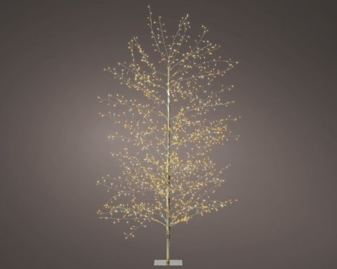 Drzewko 150cm metalowe złote 1350LED ciepłe +bursztyn. (491609)