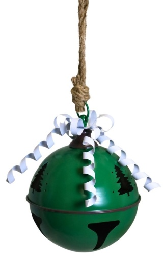 Dzwonek metalowy zielony maxi (7627) 25cm-20%