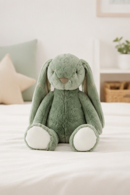 Pluszowy królik 40 cm, zielony, z długimi uszami, mały (543271)