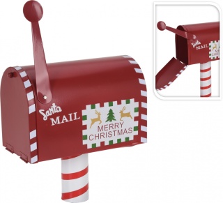 Metalowa skrzynka na listy czerwona 36cm na nodze (052128)-20%