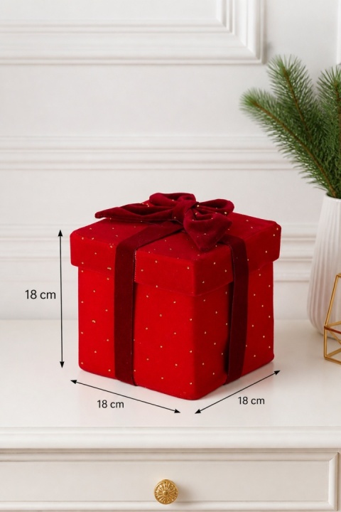 Large burgundy velvet gift box with a bow (547316)