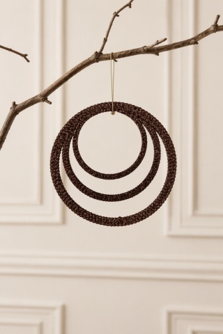 Glittery copper ring hanging decoration, 10.5 cm diameter (520742)