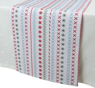 Bieżnik biały świąteczne wzory 30x150cm (669437)