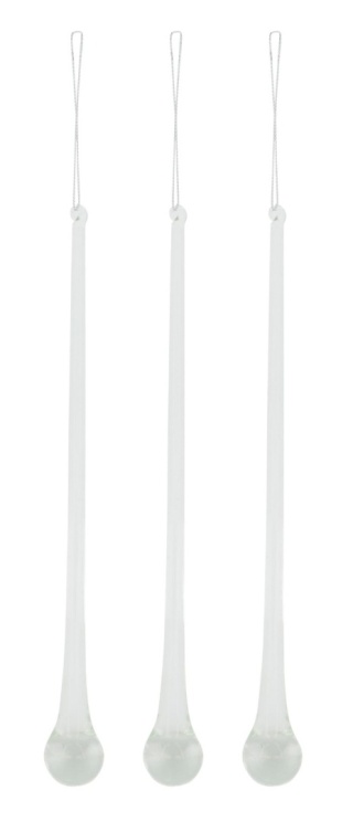 Kpl. 3 sopli szklanych 25cm (100099)-30%