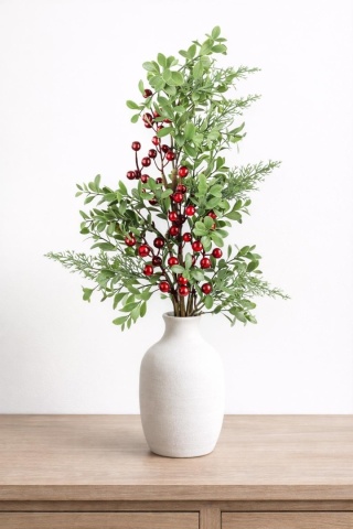 Gałązka 85cm mix gałązek bordowe owoce (CV37232)