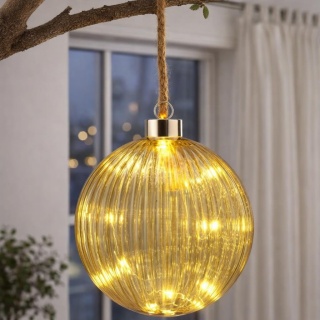 Glass ball 20cm transparent green 30LED (AAB201220)