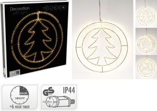 Kontur gwiazda w bombce 270LED ciepłe fi 52cm flash timer (AMZ130370)