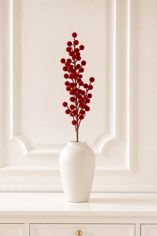 Large burgundy velour spray with small spheres, 58 cm (546535)