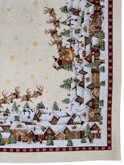 Basic tablecloth 140x240cm Santa's sleigh over the city (123)