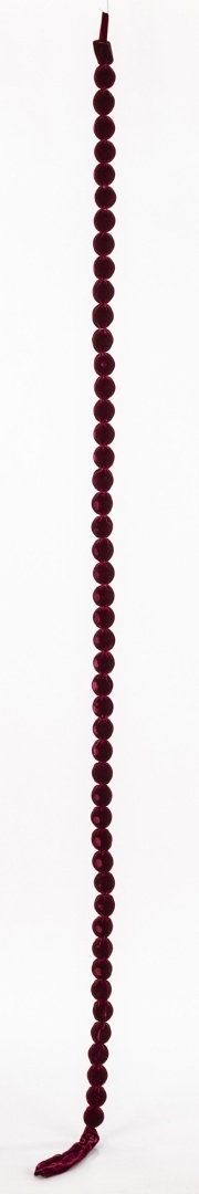 Girlanda świąteczna łańcuch z bombek korale dekoracyjne 4cm burgund welur (186233)