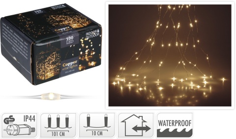Lamps on wire 100LED bundle 10*100cm warm 230V (AX8702510)