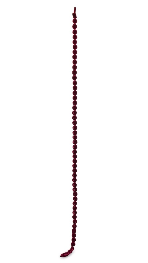 Girlanda świąteczna łańcuch z bombek korale dekoracyjne 6cm burgund welur (186222)