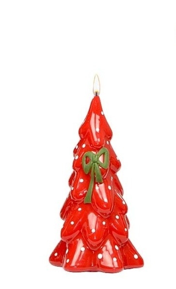Świeca CHOINKA mała 150/80 CHRISTMAS GIFT mat czerwony/zielony