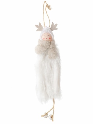 Zawieszka wróżka 20cm futerko z dzwoneczkami (SM20005) -30%