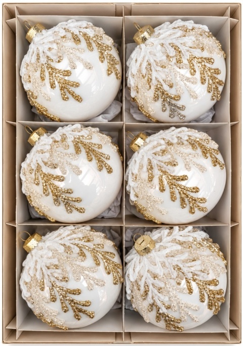 Bombki 80 dekorowane ornament op.6szt.: ZŁOTY DESZCZ