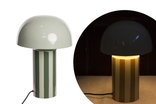 Lampa metalowa szałwia zielone pasy duża (ART21032)