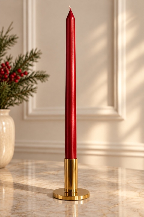 Świeca długa 40cm metalic czerwony (RR0003-T-15)