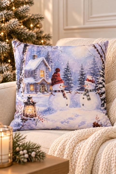 Poszewka świąteczna 45x45cm z bałwankiem (TG80097)