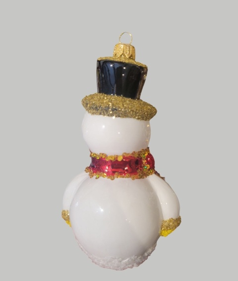 Bombka formowa: Bałwan w czarnym cylindrze (184) SEW