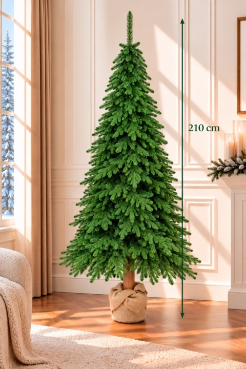 Choinka Uppsala PE Green 210cm na pniu (DC1109) fi 96cm