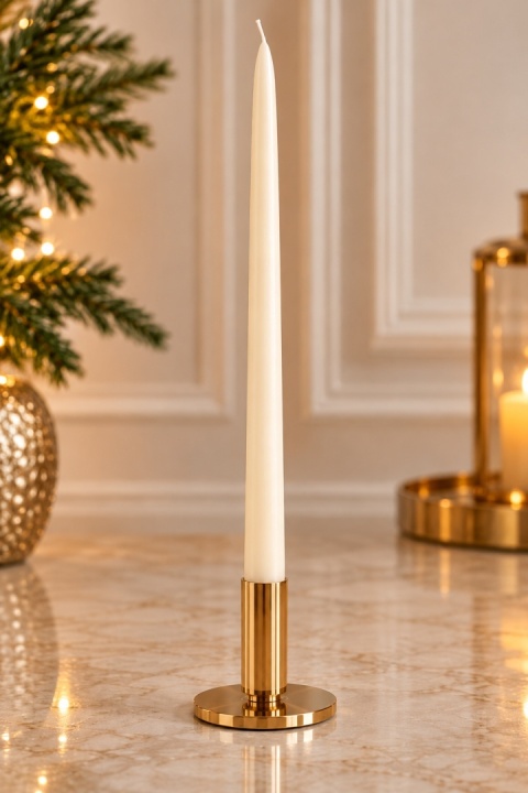 Świeca długa 40cm velvet (metal mat) biały (RR0003-V-01)