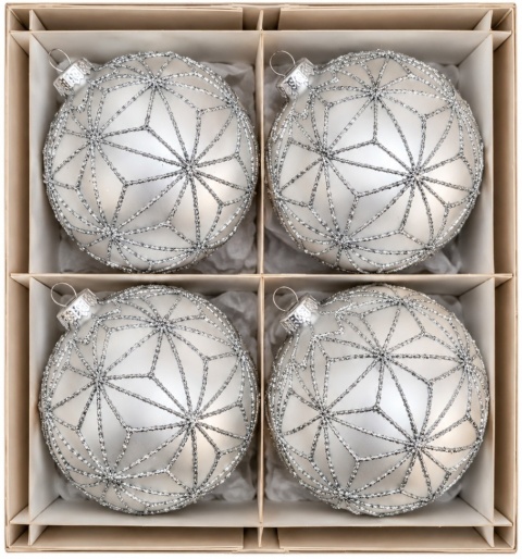 Bombki 100 dekorowane ornament op.4szt.: LODOWA MOZAIKA