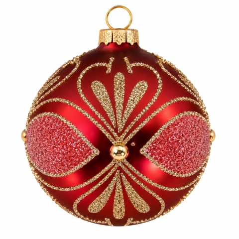 Bombki 100 dekorowane ornament op.4szt.: RUBINOWY KWIAT