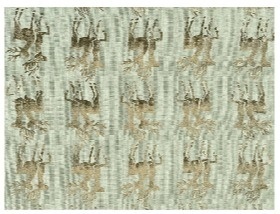 Materiał dekoracyjny len khaki złote renifery (463453) 35x200cm