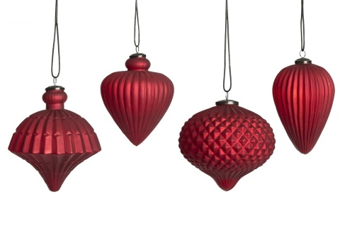 Bombka szklana na rzemyku bordowa bączek (OZB07763)