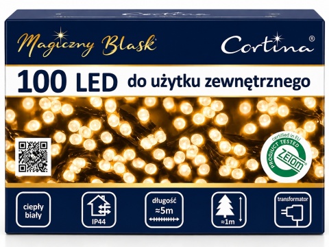 Lampki LED 100L 5mb ciepłe (652/21/LED/WW)