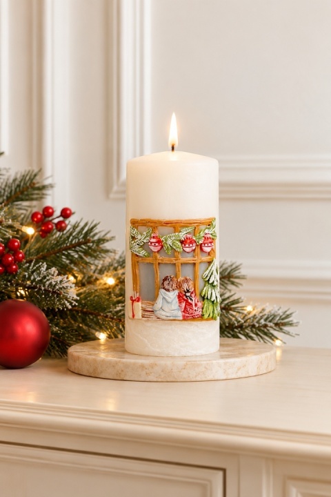 Świeca 150/70 CHRISTMAS CHILD lakier biała