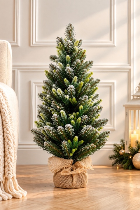 Choinka Cyprys frost 70cm w jucie (DC2078) fi 35cm