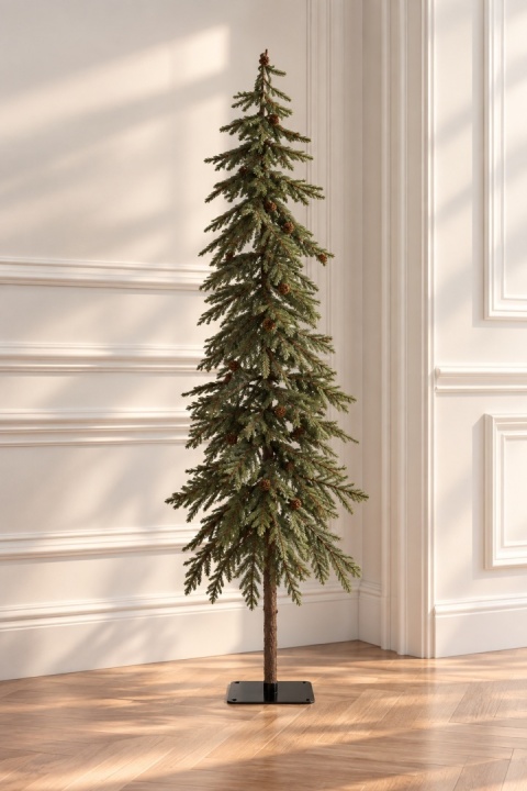 Textured-look Christmas tree 153 cm, silicone branches, metal stand (CHOI01005)