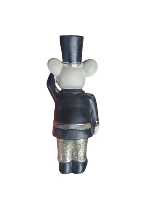 Myszka ceramiczna czarna 17cm w cylindrze 2wzory (NB0531)-20%