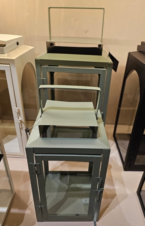 Kpl. 2 latarnie metalowe zieleń mat (390010)