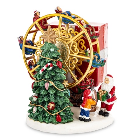Christmas carousel music box with a Christmas tree and Santa Claus (181007)