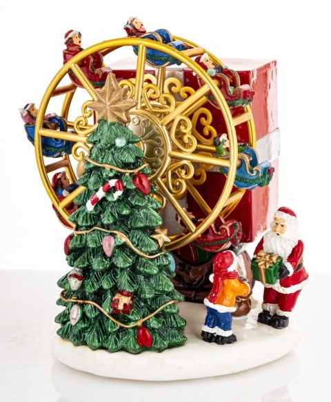 Christmas carousel music box with a Christmas tree and Santa Claus (181007)
