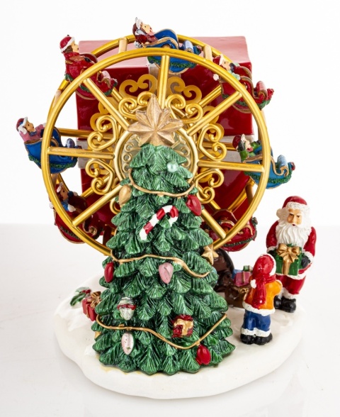 Christmas carousel music box with a Christmas tree and Santa Claus (181007)