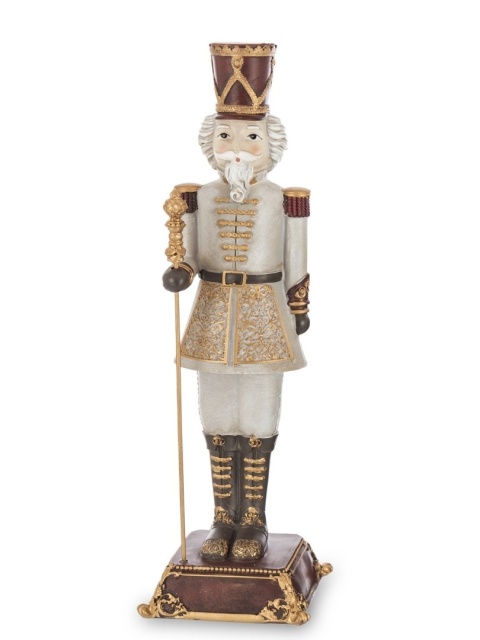Dziadek do orzechów 42cm szary na podstawie poliresing (156496)