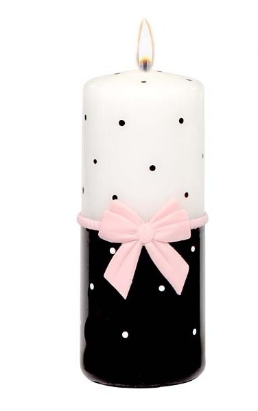 Świeca 150/58mm LOVELY PINK lakier biała/czarna