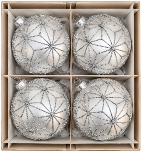 Bombki 120 dekorowane ornament op.4szt.: LODOWA MOZAIKA