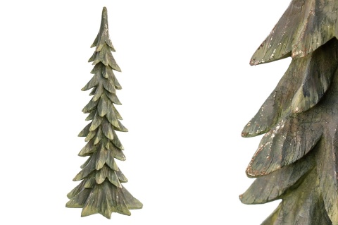 Choinka ceramiczna 63cm strzępiasta szałwia + złoto wysoka (OZB06294)