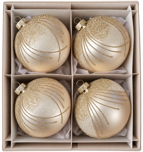 Bombki 120 dekorowane ornament op.4szt.: DYSKRETNY UROK